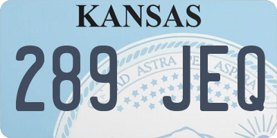 KS license plate 289JEQ