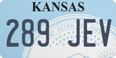 KS license plate 289JEV