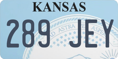 KS license plate 289JEY
