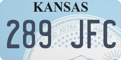 KS license plate 289JFC