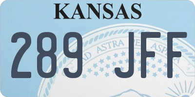 KS license plate 289JFF