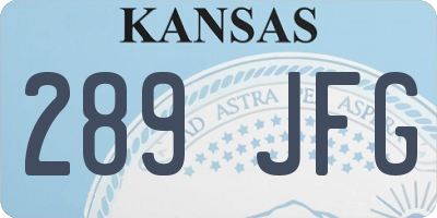 KS license plate 289JFG