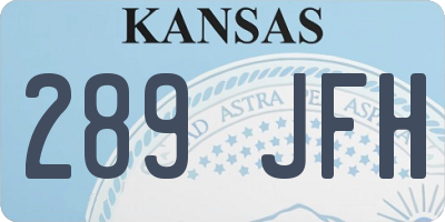 KS license plate 289JFH