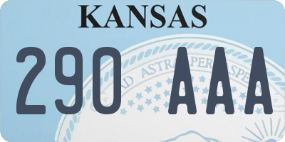 KS license plate 290AAA