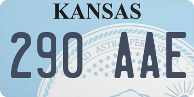 KS license plate 290AAE