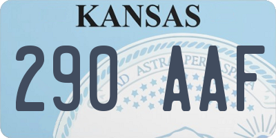 KS license plate 290AAF