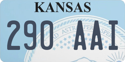 KS license plate 290AAI