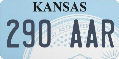 KS license plate 290AAR
