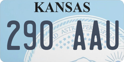 KS license plate 290AAU
