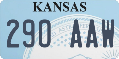 KS license plate 290AAW