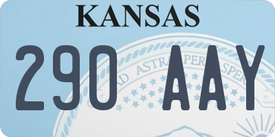 KS license plate 290AAY