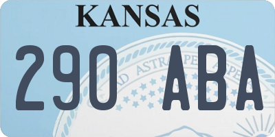 KS license plate 290ABA
