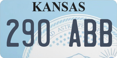 KS license plate 290ABB