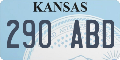 KS license plate 290ABD