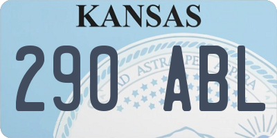 KS license plate 290ABL
