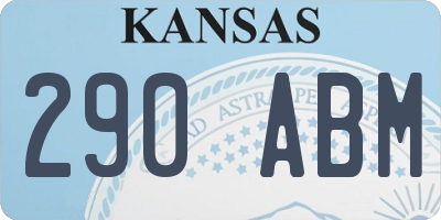KS license plate 290ABM