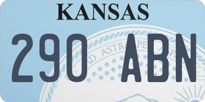 KS license plate 290ABN