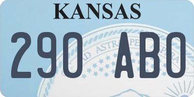 KS license plate 290ABO