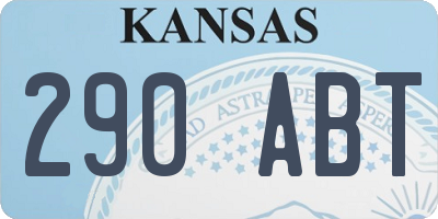 KS license plate 290ABT