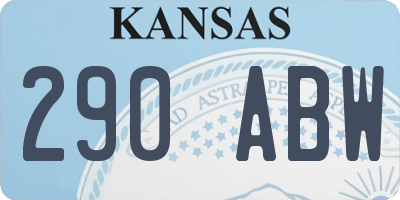 KS license plate 290ABW