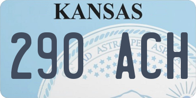 KS license plate 290ACH