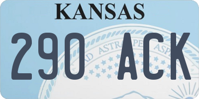 KS license plate 290ACK