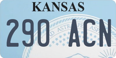 KS license plate 290ACN