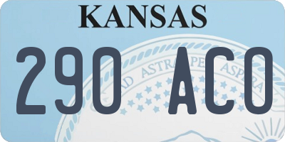 KS license plate 290ACO