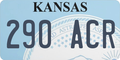 KS license plate 290ACR