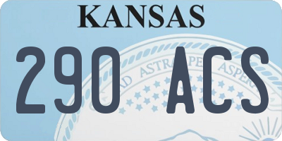KS license plate 290ACS