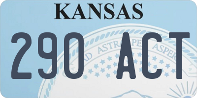 KS license plate 290ACT