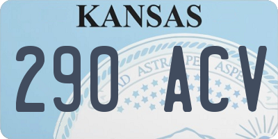 KS license plate 290ACV