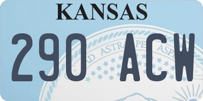 KS license plate 290ACW