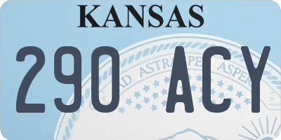 KS license plate 290ACY