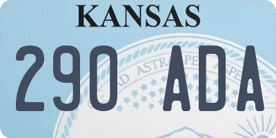 KS license plate 290ADA