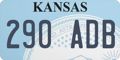KS license plate 290ADB