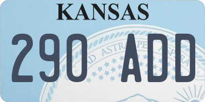 KS license plate 290ADD