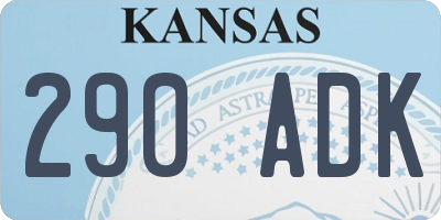 KS license plate 290ADK