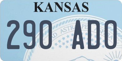KS license plate 290ADO