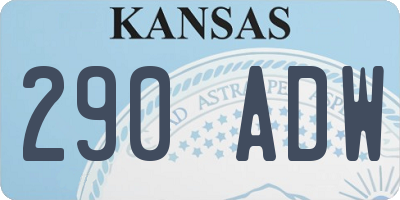 KS license plate 290ADW