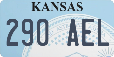 KS license plate 290AEL