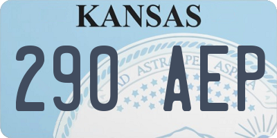 KS license plate 290AEP