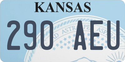 KS license plate 290AEU