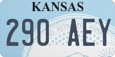 KS license plate 290AEY