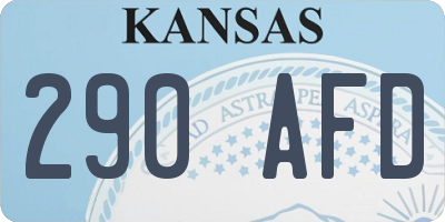 KS license plate 290AFD