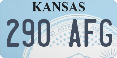 KS license plate 290AFG
