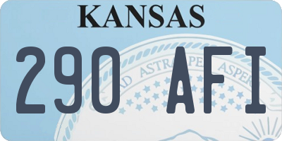 KS license plate 290AFI