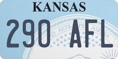 KS license plate 290AFL