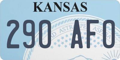 KS license plate 290AFO