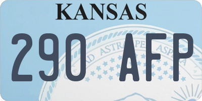 KS license plate 290AFP